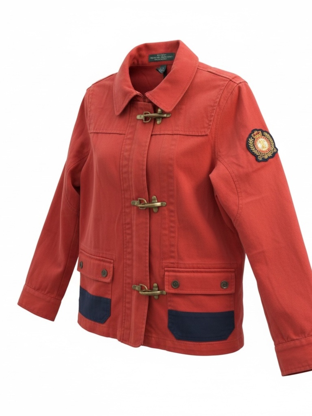 Ralph Lauren Vintage LRL Lauren Jean Co Red Toggle Fireman Jacket Size L
